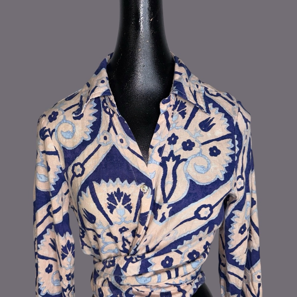 Christian Siriano New York linen blend tie-front blouse - Picture 5 of 12
